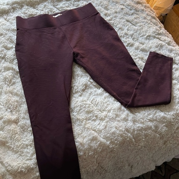 Matty M Pants - Matty M Maroon & Black Heathered Stretch Pants - Size M​